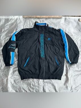 Men's North Carolina Panthers Starter VTG NFL Pro Line Puffer Jacket Sz large